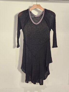 Y2K Black Tunic Sweet Pea (?) 3/4 Sleeves Women's Size M